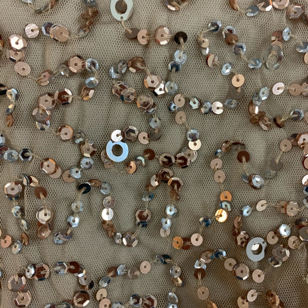 Gold sequined adrianna papell knee length dress - Picture 3 of 5